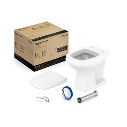 Kit de bacia convencional, assento polipropileno com queda amortecida e itens de instalação Avant Branco