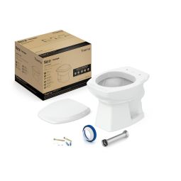 Kit de bacia convencional, assento polipropileno com queda amortecida e itens de instalação Thema Branco