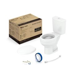 Kit de bacia com caixa acoplada 3/6 litros, assento polipropileno com amortecedor e itens de instalação Acesso Comfort Branco