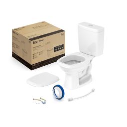 Kit de bacia com caixa acoplada 3/6 litros, assento polipropileno e itens de instalação Art Branco