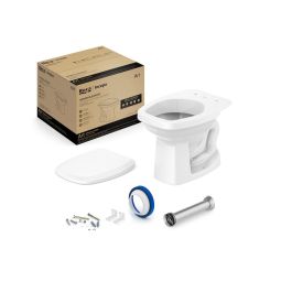 Kit de bacia convencional, assento polipropileno e itens de instalação Art Branco