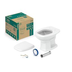 Kit de bacia convencional e itens de instalação Fit Plus Branco