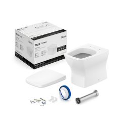 Kit de bacia convencional, assento polipropileno com queda amortecida e itens de instalação Boss Branco