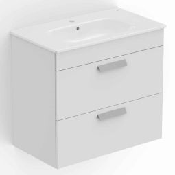 Kit de gabinete com 2 gavetas 800x450 e lavatório Debba Branco