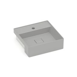 Cuba de semiencaixe quadrada 400x400 com mesa Terra T10 Stone