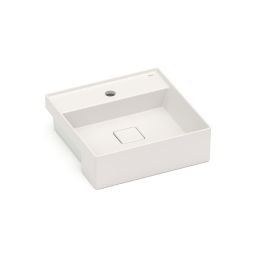 Cuba de semiencaixe quadrada 400x400 com mesa Terra T10 Beige