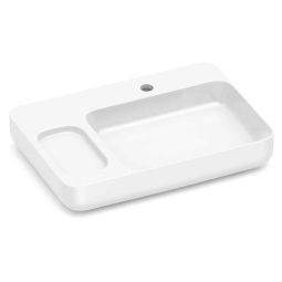 Cuba de apoio retangular 600x420 sem saboneteira com válvula oculta 7/8 Infinity Branco