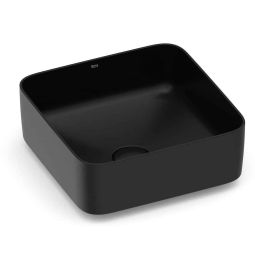 Cuba de apoio quadrada 370x370 com válvula de escoamento Inspira Square Matte Black