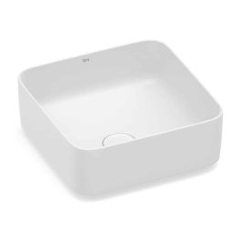 Cuba de apoio quadrada 370x370 com válvula de escoamento Inspira Square Blanco Matte