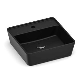 Cuba de apoio quadrada 420x420 com mesa Optica CQ42 Matte Black