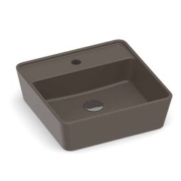 Cuba de apoio quadrada 420x420 com mesa Optica CQ42 Café