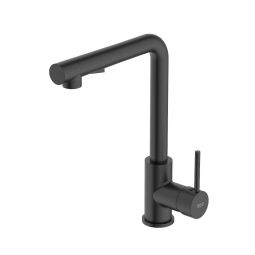 Monocomando para cozinha de mesa com bica extraível em L e duas funções Prática Matte Black