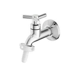 Toneira para tanque ou jardim de parede com bico plástico Roca One Cromado