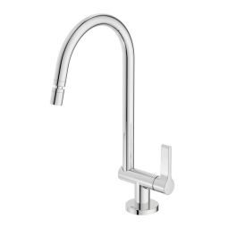 Torneira para cozinha de mesa com bica móvel e arejador articulado Lix Cromado