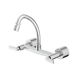 Misturador para cozinha de parede com bica móvel e arejador articulado Smart-N Cromado