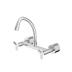 Misturador para cozinha de parede com bica móvel e arejador articulado Up Cromado