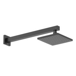 Chuveiro quadrado com braço de parede 150x150mm Flow Matte Black