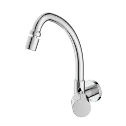 Torneira para cozinha de parede com bica móvel e arejador articulado Fit Cromado