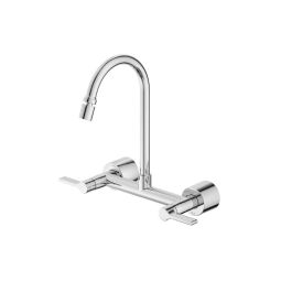 Misturador para cozinha de parede com bica móvel e arejador articulado Lix Cromado