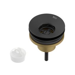 Válvula de escoamento para lavatório 7/8 universal com tampa plástica Matte Black