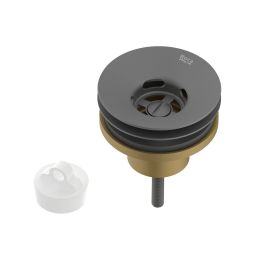 Válvula de escoamento para lavatório 7/8 universal com tampa plástica Grafite Matte