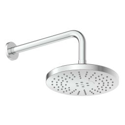Chuveiro redondo com braço de parede e 2 funções 200mm Flow Cromado