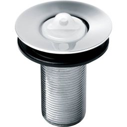 Válvula de escoamento para lavatório sem ladrão 7/8'' com tampa plástica Cromado