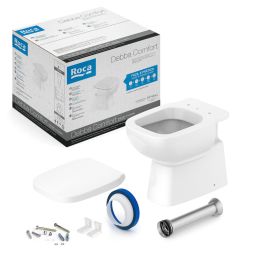 Kit de bacia convencional, assento polipropileno com queda amortecida e itens de instalação Debba Comfort Branco