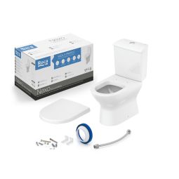 Kit de bacia com caixa acoplada 3/6 litros, assento polipropileno com amortecedor e itens de instalação Nexo Branco