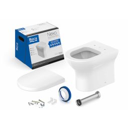 Kit de bacia convencional, assento polipropileno com queda amortecida e itens de instalação Nexo Branco