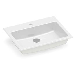 Cuba de sobrepor com mesa 550x420 Optica PQ55 Branco