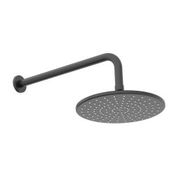 Chuveiro redondo com braço de parede 150mm Basic Matte Black