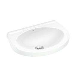 Lavatório suspenso M 470x350 com furo apontado sem ladrão Branco