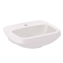 Lavatório para coluna 495x410 com furo central sem ladrão Like Pergamon