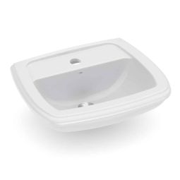 Lavatório para coluna 520x425 com furo central sem ladrão Fit Cinza Prata