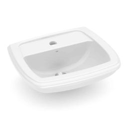 Lavatório para coluna 520x425 com furo central sem ladrão Fit Branco