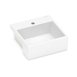 Cuba de semiencaixe quadrada 410x410 com mesa Loft Q2 Branco