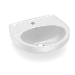 Lavatório para coluna 470x425 com furo central sem ladrão Parati Branco