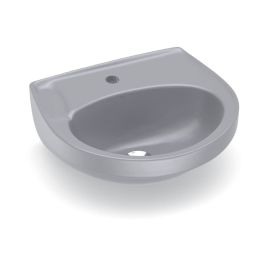 Lavatório para coluna 470x425 com furo central sem ladrão Parati Cinza