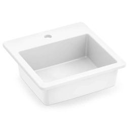 Cuba de sobrepor 420x420 com mesa Branco