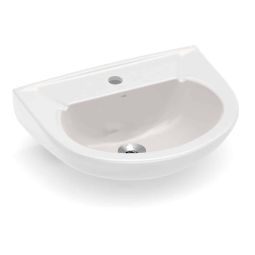 Lavatório para coluna 470x395 com furo central sem ladrão Saveiro e Azalea Pergamon