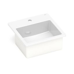 Cuba de sobrepor 420x420 com mesa Loft Q8 Branco