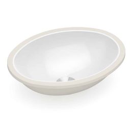 Cuba de embutir oval 390x200 sem mesa e sem ladrão Branco
