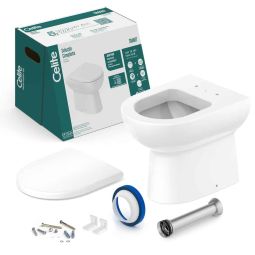 Kit de bacia convencional, assento termofixo com amortecedor e fácil remoção e itens de instalação Smart Branco