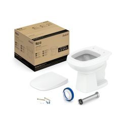 Kit de bacia convencional, assento polipropileno com queda amortecida e itens de instalação Avant Branco