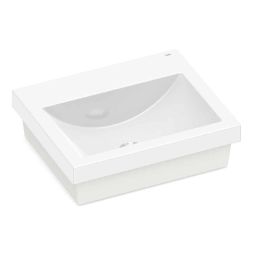 Cuba de sobrepor retangular 410x340 com mesa Basic Q7 Branco