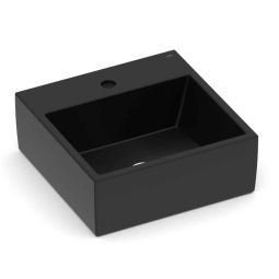 Cuba de apoio quadrada 410x410 com mesa Basic Q1 Matte Black