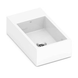 Cuba de apoio retangular 440x250 com mesa Basic Curve 1 Branco