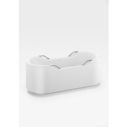 Banheira freestanding 180x80 com alças cromadas Baia Off White
