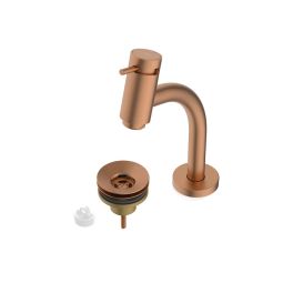 Torneira para lavatório de mesa bica baixa Basic com válvula Rose Gold Matte
